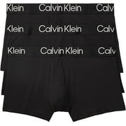 Calvin Klein Mens Ultra Soft Modern 3-Pack Trunk Medium Black, Blue Shadow, Grey Heather