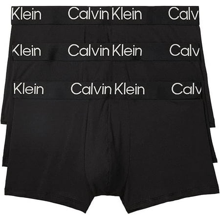 Calvin Klein Mens Ultra Soft Modern 3-Pack Trunk Medium Black, Blue Shadow, Grey Heather
