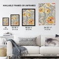 thumbnail image 3 of Artery8 Rustic Marigold Flowers Blue Yellow Simple Floral Living Room Extra Large XL Wall Art Poster Print, 3 of 5