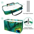 thumbnail image 4 of Peacock Feathers Large Capacity Reusable Oxford Cloth Grocery Basket - Foldable Shopping Bag for Picnics & Shopping, 4 of 7