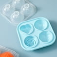 thumbnail image 5 of Beautynvta Plastic Ice Tray Mold, 4 Cavity Ice Freezer Mold with Removable Lid, Sphere Rose Heart Shaped Ice Molds for Whiskey, Cocktails, 5 of 8