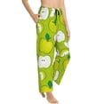 thumbnail image 2 of Kll Womens Green Apple Print Pajama Pants Soft Pajama Bottoms For Women Cozy Lounge Pants, 2 of 9