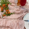 thumbnail image 5 of Wrapables 10Ft Bohemian Cheesecloth Gauze Table Runner for Rustic Weddings, Parties, Home Decor, 1pc Dusty Pink, 5 of 6
