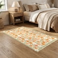 thumbnail image 2 of ODIKA 5'x7' Ultra-Soft Area Rug, Peach Fruit Leafy Botanical Vine Border Vintage Orchard Farmhouse Flowing None Washable, Bare feet friendly, Silk-Touch for Bedroom Home office, 2 of 7