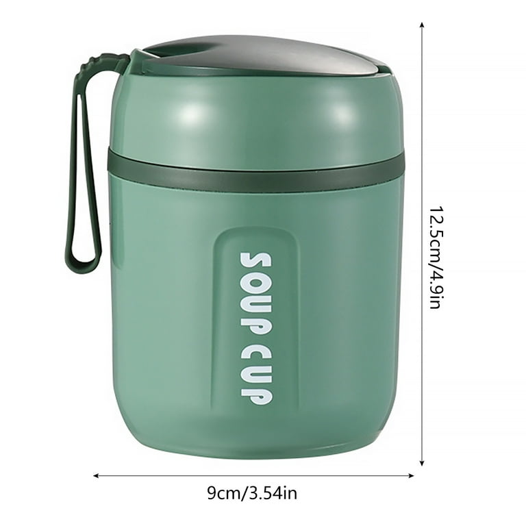 Tzgsonp 480ml Soup Cup Lunch Box Stainless Steel Thermos Mug Food Container  Thermal Cup Vacuum Flasks Thermos Bottle with spoon For Kids