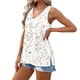 thumbnail image 4 of Mujeres de Verano Tops Casual, Moda sin Mangas Sólido, Cuello en V Señoras Top Blusa para el Verano, 4 of 7