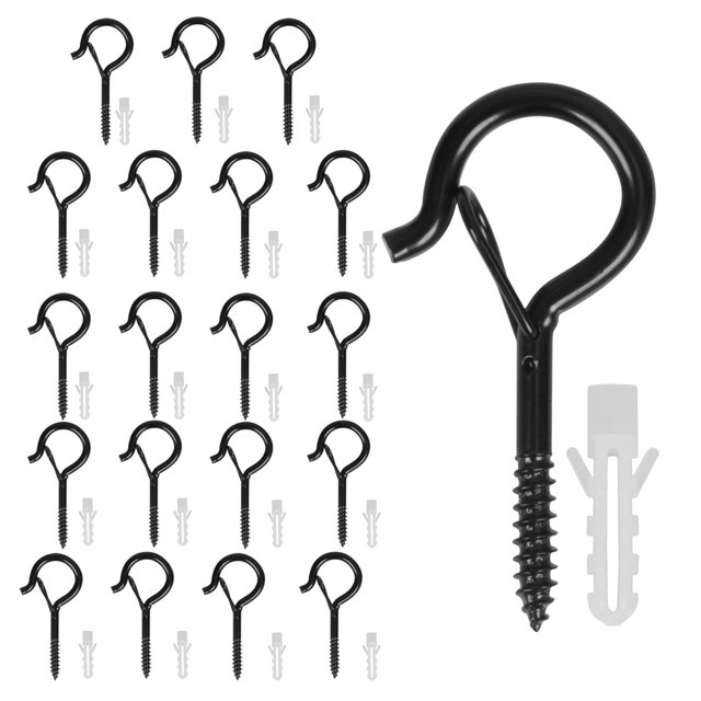 Gancho de ojo de tornillo con fusible, gancho de ojo de tornillo de acero inoxidable M4 con hebilla de seguridad para cestas colgantes, plantas, casas de pájaros, campanillas de viento, candelabros