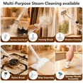 thumbnail image 5 of ORFELD Multi-Purpose  248℉ Steam Mop with Display Screen, Detachable Handheld Steam Cleaner, Quick 15s Heat, 400ml and 2-Level Steamer for Cleaning Floor, Carpet, Kitchen, Car, Toys(White), 5 of 12