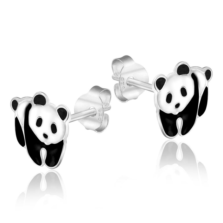 Girls' Panda Push Back Sterling Silver Earrings - in Season Jewelry