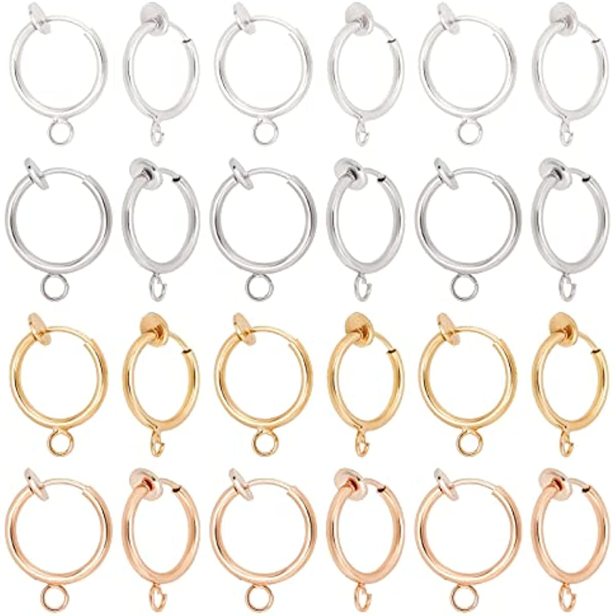 40pcs Clip on Earring Converters 4 Colors NonPierced Earring
