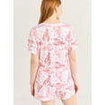 thumbnail image 5 of Joyspun Women's Short Sleeve Top and Shorts Pajama Set, 2-Piece, Sizes XS-3X, 5 of 6
