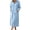 Z-Light Blue, variant on Qingpeng Womens Zip Up Long Robe Mock Neck Full Zip Sleepwear with Front Pockets Solid Color Warm Winter Lounge Gown