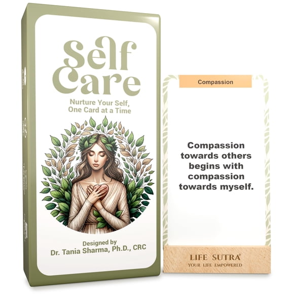 Autocuidado del Sutra de la vida: 80 tarjetas de afirmación, indicaciones y actividades para un diario. Diseñado por un psicólogo. Un regalo único para el alivio del estrés y la atención plena para el