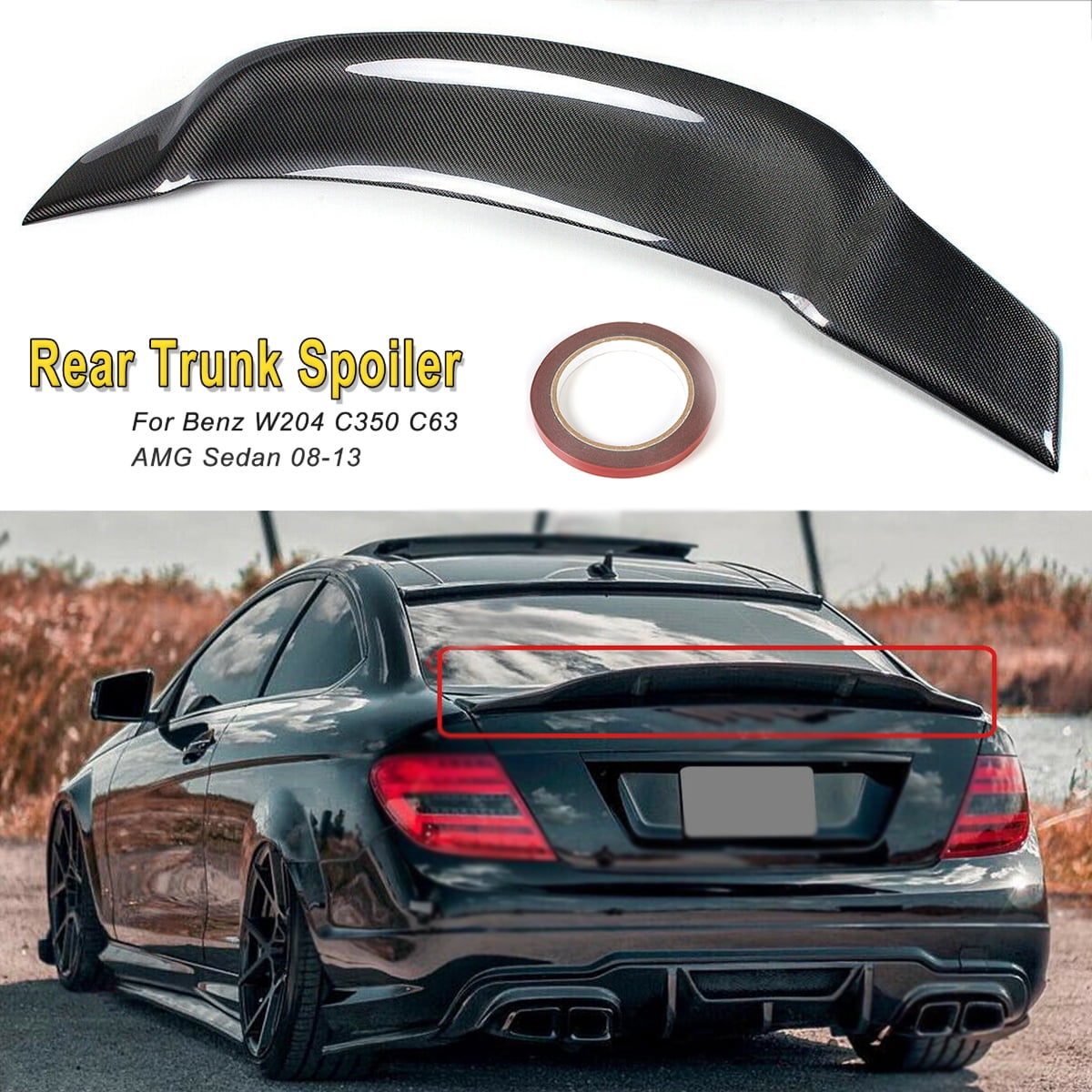 Carbon Fiber Rear Trunk Spoiler For Ben Z W204 C200 C250 C350 C63 Amg