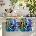 thumbnail image 4 of Abstract Blue Kitchen Towels Set of 3, Painting Buildings Geometric Modern Art Absorbent Dish Towels for Kitchen, Microfiber Hand Towel, Quick Drying Tea Towel for Cleaning Decorative Dishcloths, 4 of 7
