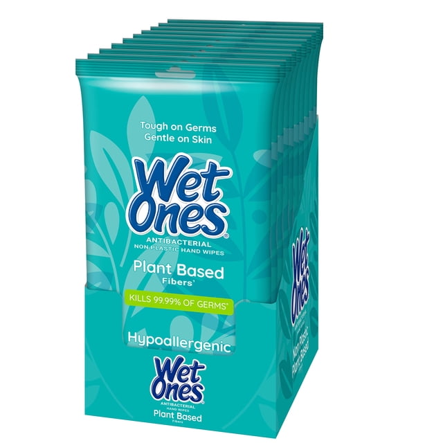 Wet Ones Plant Based Antibacterial Hand Wipes, 20 ct. (10 pack)