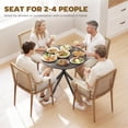 thumbnail image 4 of HOMCOM Round Dining Table, Industrial Kitchen Table with Cross Steel Legs, 4 of 10