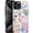 Blue Beach Coast Aesthetic Collage, variant on Compatible with iPhone 12 Pro, Frosted PC Anti-Scratch Shockproof Case - Vintage Tile Checkered Floral Butterfly