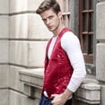 thumbnail image 2 of Daolelai Men's Sequined Suit Vest, 2 of 6