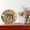 thumbnail image 6 of GZHJMY Cute Cat Peeking Through Cardboard Wall Clock, 10" Silent Non Ticking Round Clock, Oil Painting Easy to Read Clock for Living Room Bedroom Bathroom Home Decor Holiday Gifts, 6 of 7