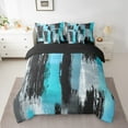 thumbnail image 2 of Erosebridal Geometric Bedding Sets Queen Size, Bule Black Bedding Accessories, Futuristic Abstract Decor, Reversible 7pcs, 2 of 5