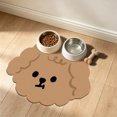 thumbnail image 6 of Dog Head Shaped Pet Feeding Mat 23.6inX15.7in Waterproof Non-Slip Cat Bowl Mat for Small Pets, Brown, 6 of 6