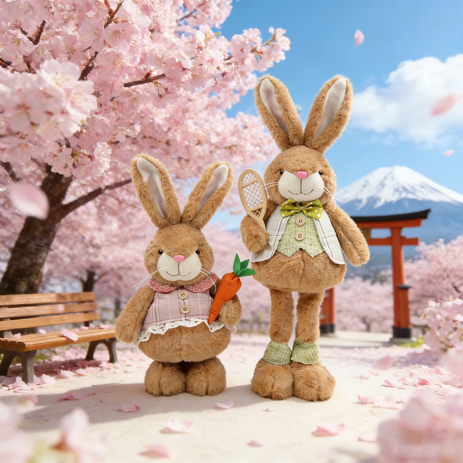 Pull Leg Plush Easter Bunny Toy, Stretchy Rabbit Doll with Long Ears, Pink Fluffy Stuffed Animal for Desktop Decoration, Cute Home Spring Decor, Easter Basket Stuffers
