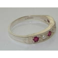 thumbnail image 5 of LBG 14k White Gold Cultured Pearl and Ruby Womens Band Ring - Sizes 4 to 12 Available, 5 of 6