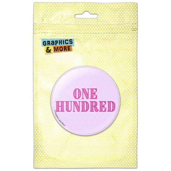 One Hundred Birthday Diamond Pattern Pink Refrigerator Button Magnet