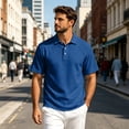 thumbnail image 2 of Hearthz Mens Golf Polos Moisture Wicking Men's Short Sleeve Shirts Casual Summer Shirt Soft Breathable Golf Polos for Men Blue S, 2 of 9