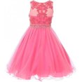 thumbnail image 3 of Big Girls Sleeveless Elegant Rhinestone Pearl Beaded Junior Bridesmaid Flower Girl Dress Blush 10 (C50C13), 3 of 5