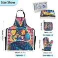 thumbnail image 3 of Cool Rabbit and Sunglasses 5 Pcs Kitchen Set Heat Resistant Oven Mitts and Non-Slip Pot Holders with Adjustable Cooking Apron, 3 of 6