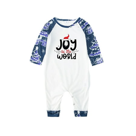 

Gureui Matching Family Christmas Pajamas Set Christmas Tree Print Patchwork Long-Sleeve Tops with Pants Sleepwear for Adult Kid Baby
