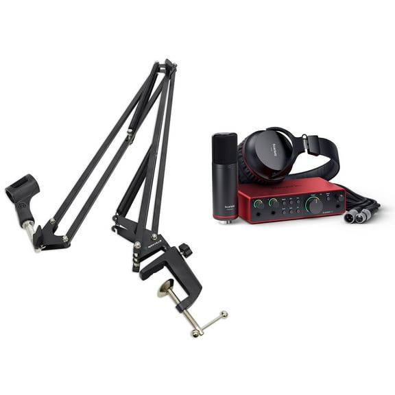 Focusrite Scarlett 2i2 Studio 4th Gen Recording Interface Headphones Mic Boom