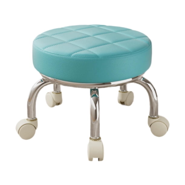 Taburete con ruedas y polea para niños, ideal para peluquerías, garajes y salones. Azul