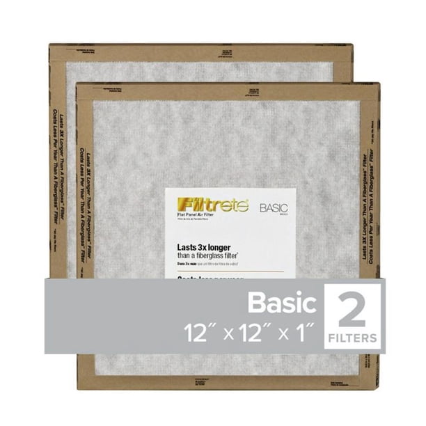 Filtro de panel plano Filtrete, 24 x 24 x 1, sintético, 5 MERV, paquete de 2