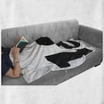 thumbnail image 6 of 18th Birthday Soft Flannel Fleece Blanket, Cartoon Soccer Jersey Seem Bold 18 Number Party Sports Playing Art Print, Cozy Plush for Indoor and Outdoor Use, 50" x 70", Black and White, by Ambesonne, 6 of 6