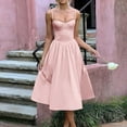 thumbnail image 6 of SnnmBlm Sleeveless Corset Dress for Women 2Elegant Spaghetti Strap Midi Dress Flowy Pleated Hem Low Cut Prom Dresses Pink XL, 6 of 9