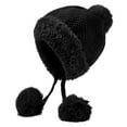 thumbnail image 4 of GPOECD Thickened Knitted Winter Hat with Three Fuzzy Lined Womens Winter Hat for Outdoor Warmth and Ear Protection in Cold Weather Z11b-Black,One Size, 4 of 4