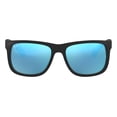 thumbnail image 4 of Ray-Ban Justin Sunglasses for Women and Men with Rubber Black Frames and Blue Flash Lenses, Size 55, 4 of 10