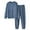 Blue, variant on Womens 2 Piece Fleece Pajama Set Soft Plush Sleep Tops Pj Long Pants Lounge Sets Sleepwear