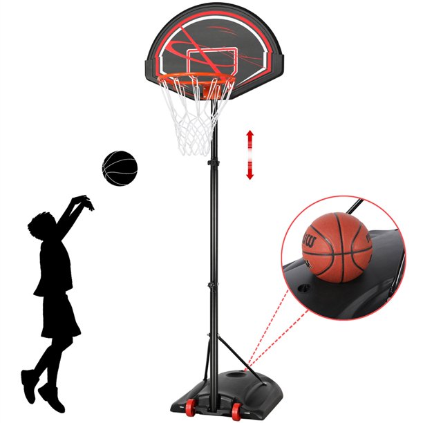 32" Youth Portable Basketball Hoop Outdoors Black