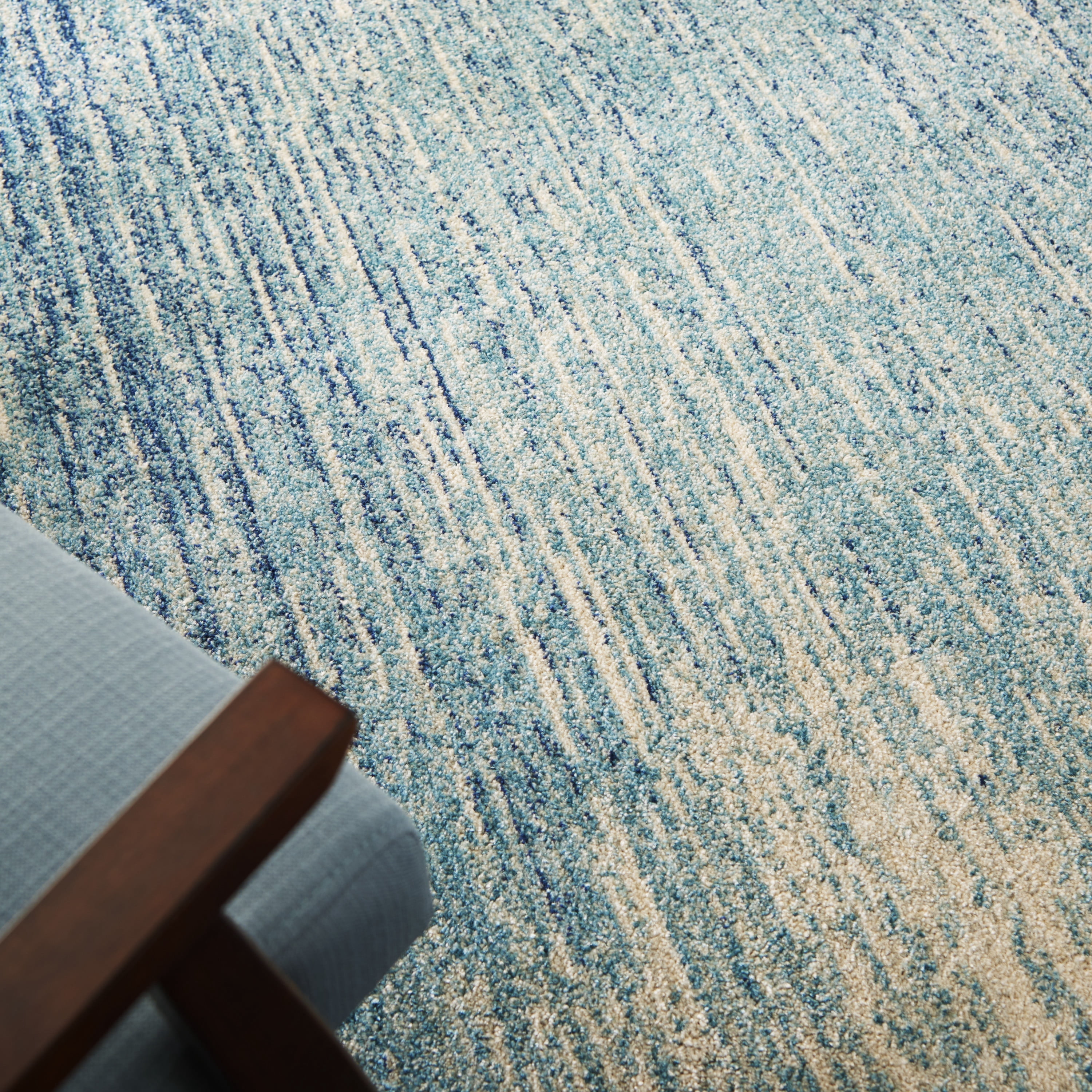 Nourison Passion Abstract Navy/Light Blue 5'3" x 7'3" Area Rug, (5x7)