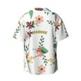 thumbnail image 2 of Balery Pretty Floral With Leaves Men's Casual Button Down Shirt Short Sleeve Textured Summer Cuban Beach Shirts-Medium, 2 of 7