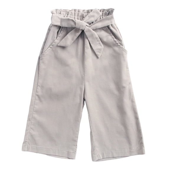 Yuanlook Kids Pants For Kids Girls Fashion Solid Color Corduroy Wide Leg Culotte Pants