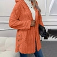 thumbnail image 5 of Fall Outfits for Women 2025 Cardigan Sweaters for Women Winter New Long Sleeved Hooded Warm Jacket Solid Color Button Plush Top Jacket, 5 of 9