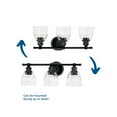 thumbnail image 5 of Ambrose Collection Three-Light Farmhouse Matte Black Clear Glass Bath Vanity Light, 5 of 7