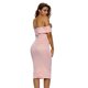 thumbnail image 1 of ABPHQTO Vestido midi de mujer rosa con hombros descubiertos, 1 of 5