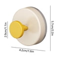 thumbnail image 3 of Suction Cup Hook, No Drill Small Wall Hooks for Bathroom Kitchen Shower, Reusable Removable Plastic Hanger for Towels on Tile Glass Wood Surfaces, Yellow 1 Pack, 3 of 7