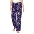 thumbnail image 1 of Balery Christmas Purple Snowflakes Pantalones de pijama para mujer, pijamas ultraligeros, pantalones de estar por casa-3X-Large, 1 of 6